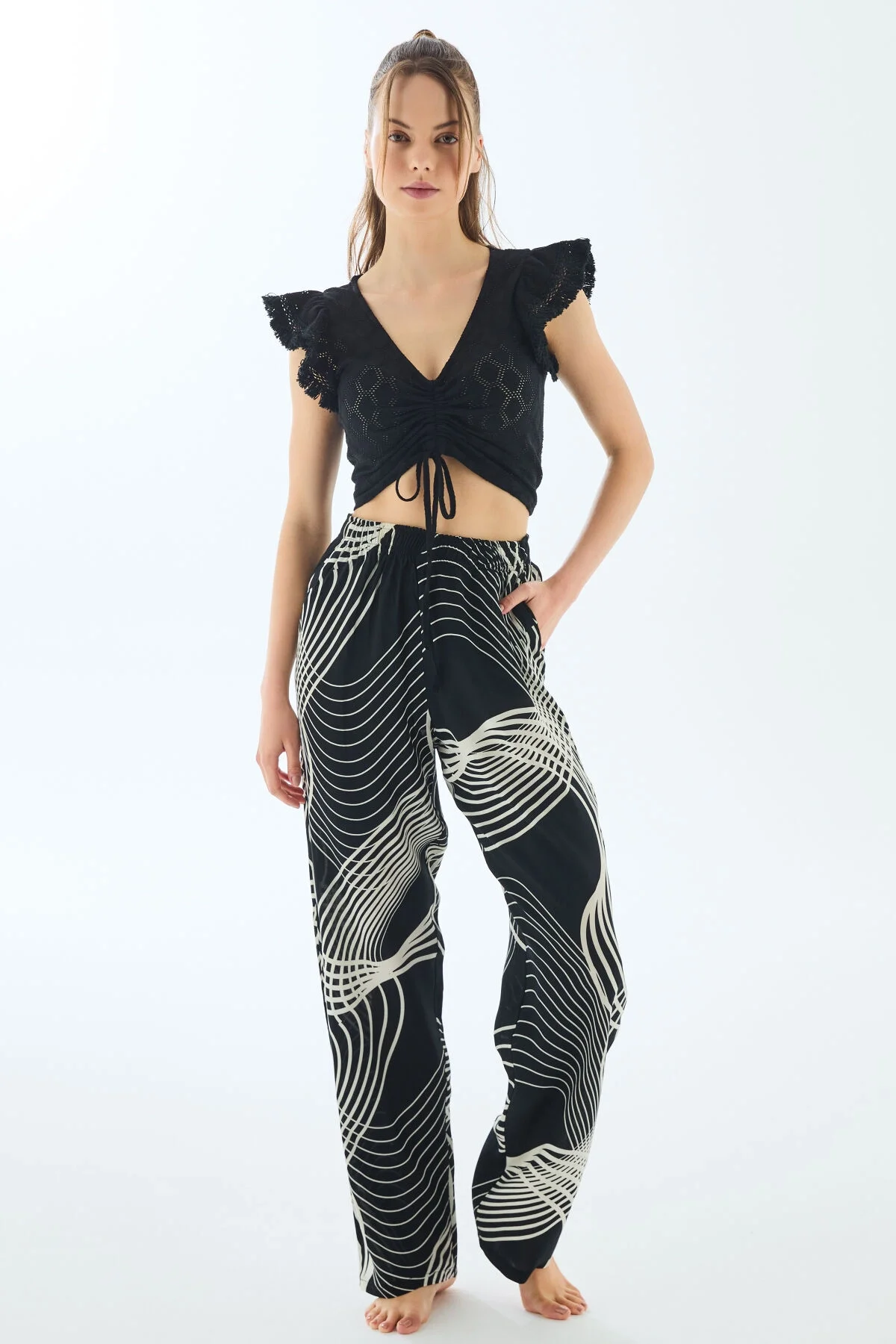 Anıl 11634 Kadın Büstiyer ve Pantolon Takım Gecelik & Sabahlık Toptan