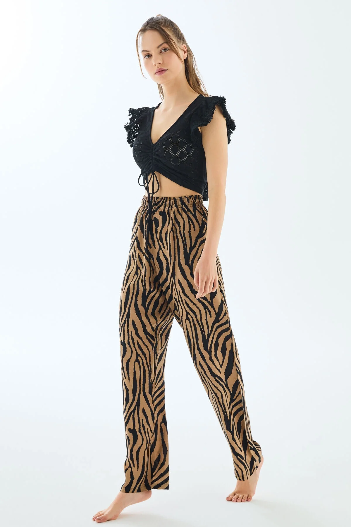 Anıl 11637 Kadın Büstiyer ve Pantolon Takım Gecelik & Sabahlık Toptan