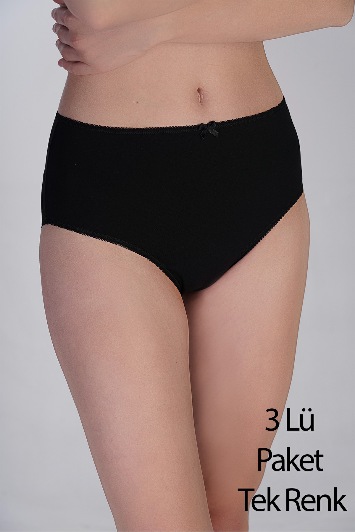 5002 - Yarım Bel Bikini Penye 3 lü Külot