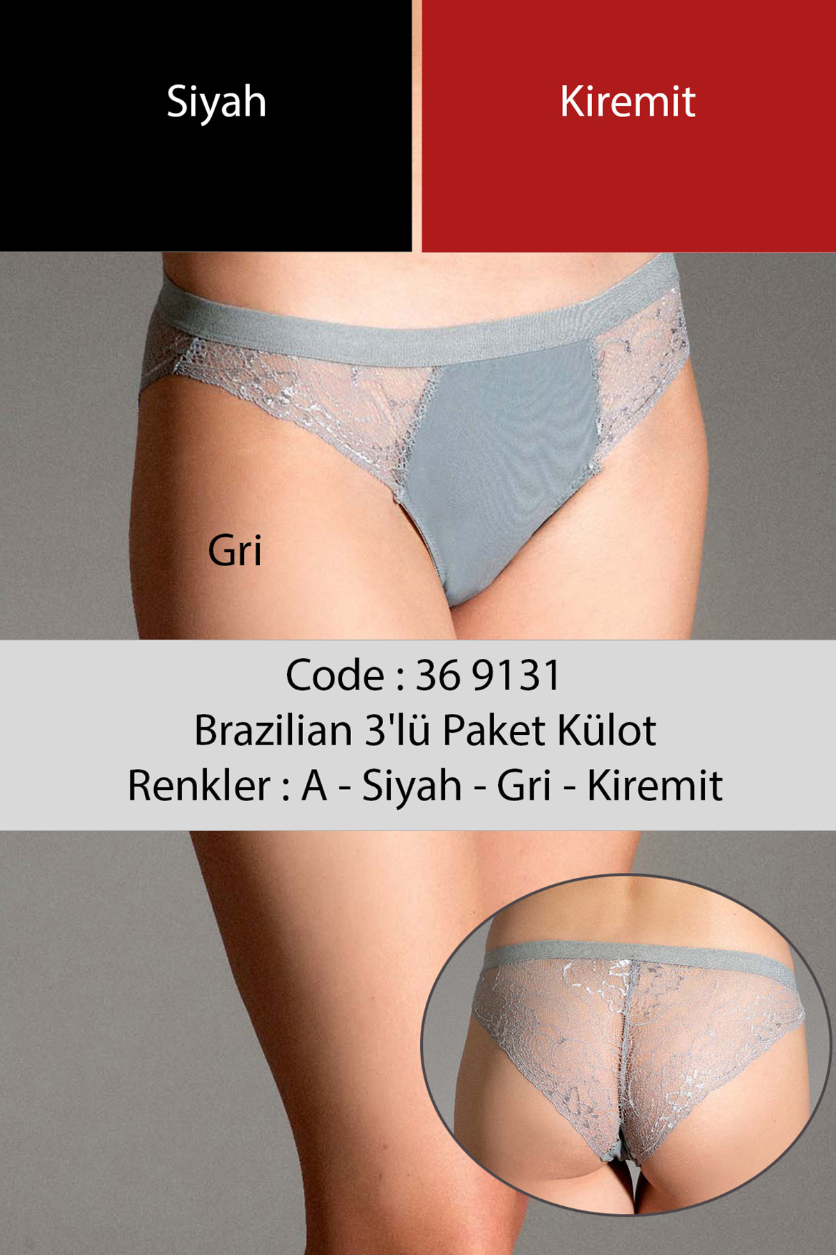9131- Slip Külot 3 Lü Pk