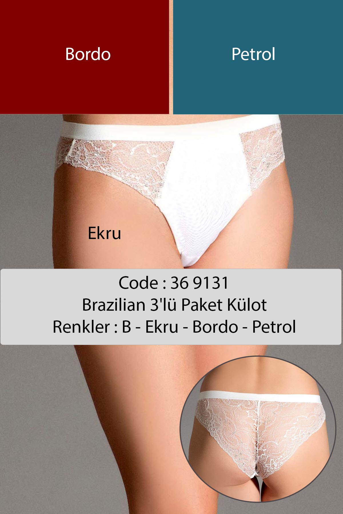 9131- Slip Külot 3 Lü Pk