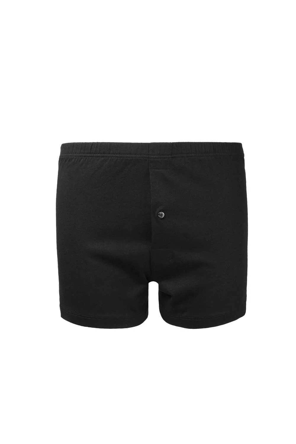 Koyu siyah pamuklu erkek boxer, 2'liler, ön ve arkadan görünüm, kom markası, rahat ve günlük kullanıma uygun iç giyim