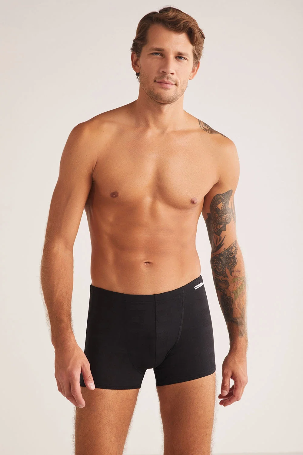 kom Andrea Modal Jakar Desenli Erkek Boxer Boxer Toptan