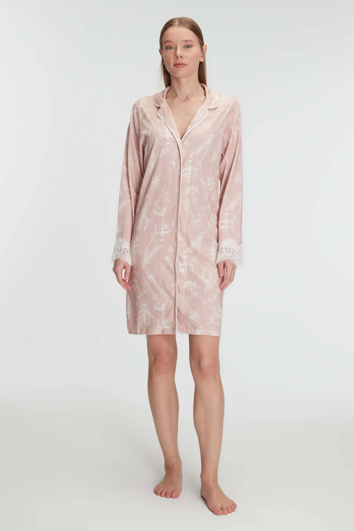 Anıl Anıl 11293 Kadın Cotton Modal Uzun Kol Gecelik Pijama Takımları Toptan