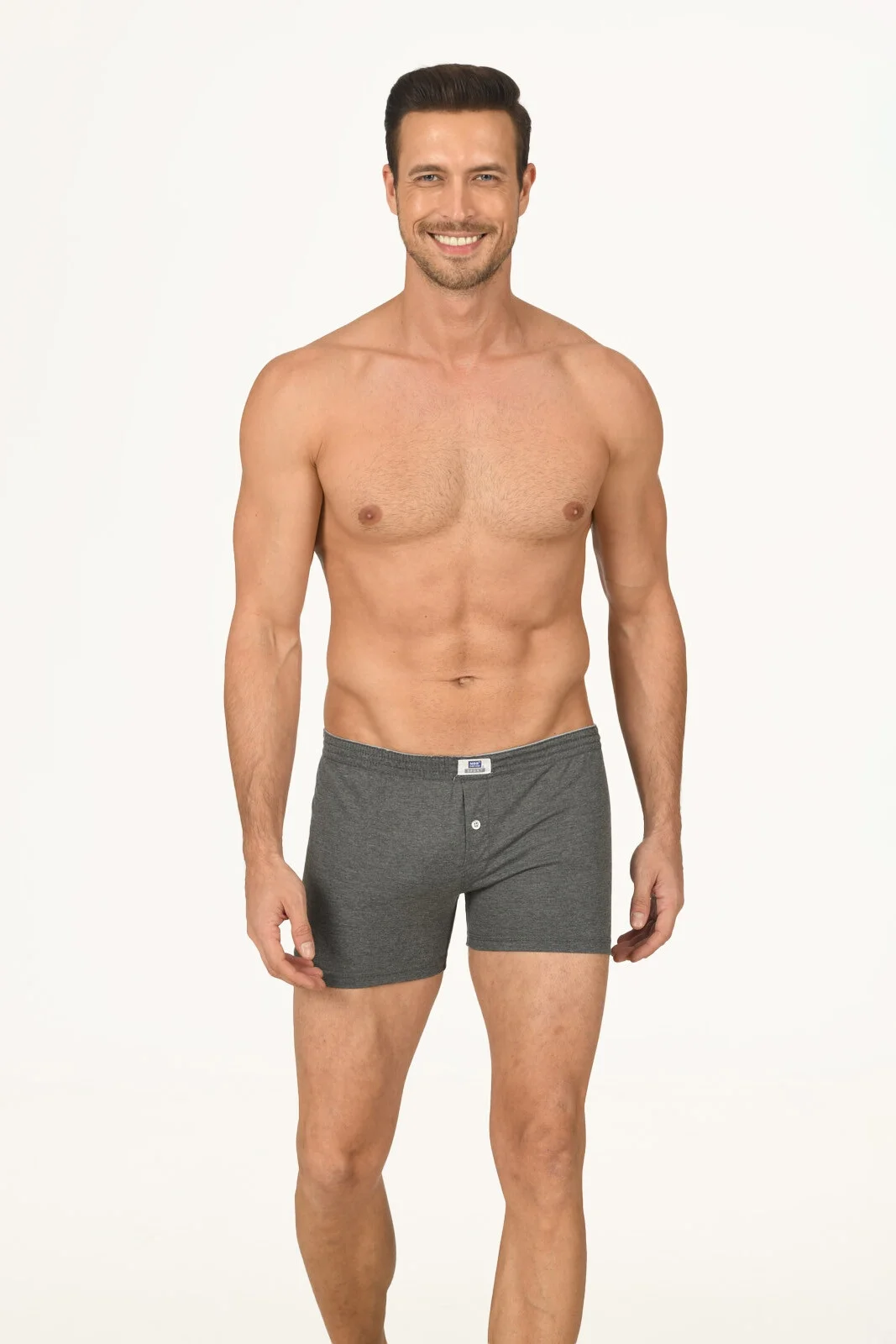 Nbb Antrasit Lighten Up Düğmeli Boxer Boxer Toptan