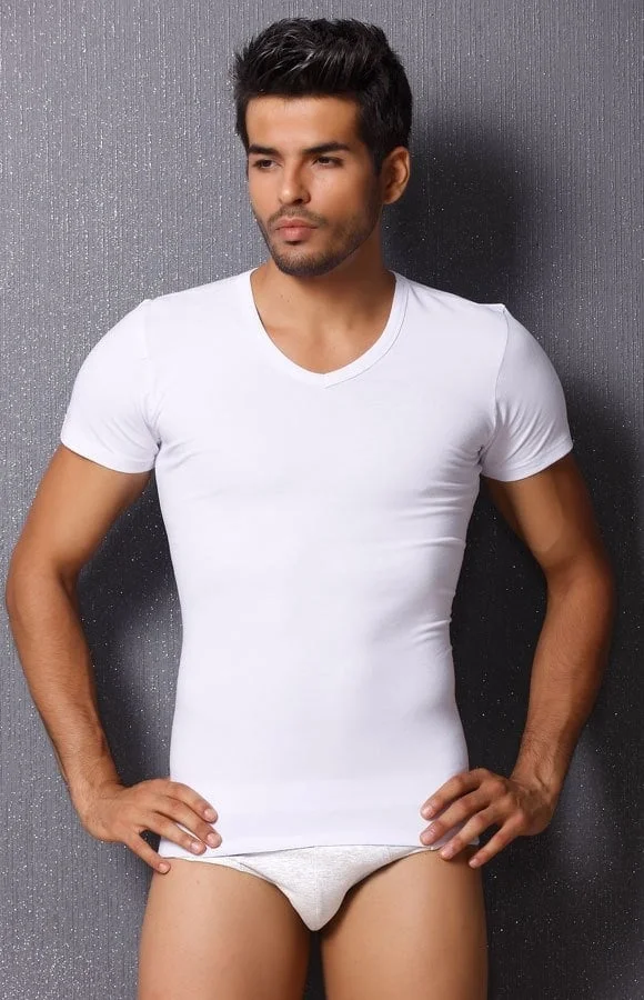 Cossy By Aqua AQUA CM1033 V YAKA YARIM KOL ATLET İç Giyim Toptan