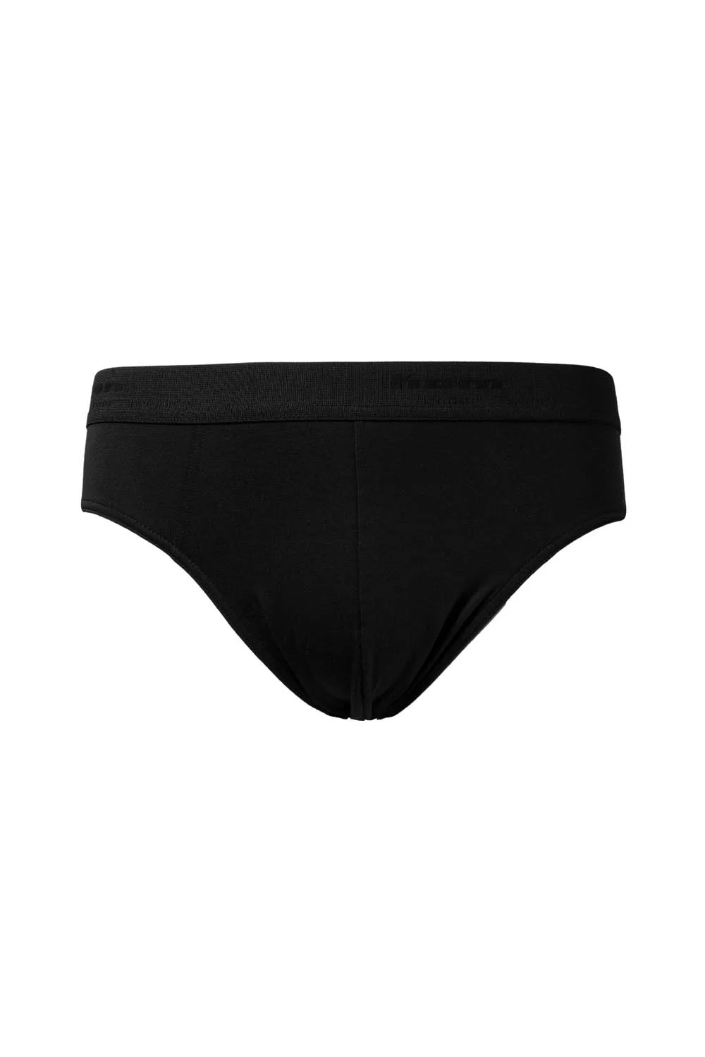 Kısmi siyah pamuklu erkek slip iki adet set, kom markası, üst ve alt görünüm, basit modern tasarımlı iç giyim