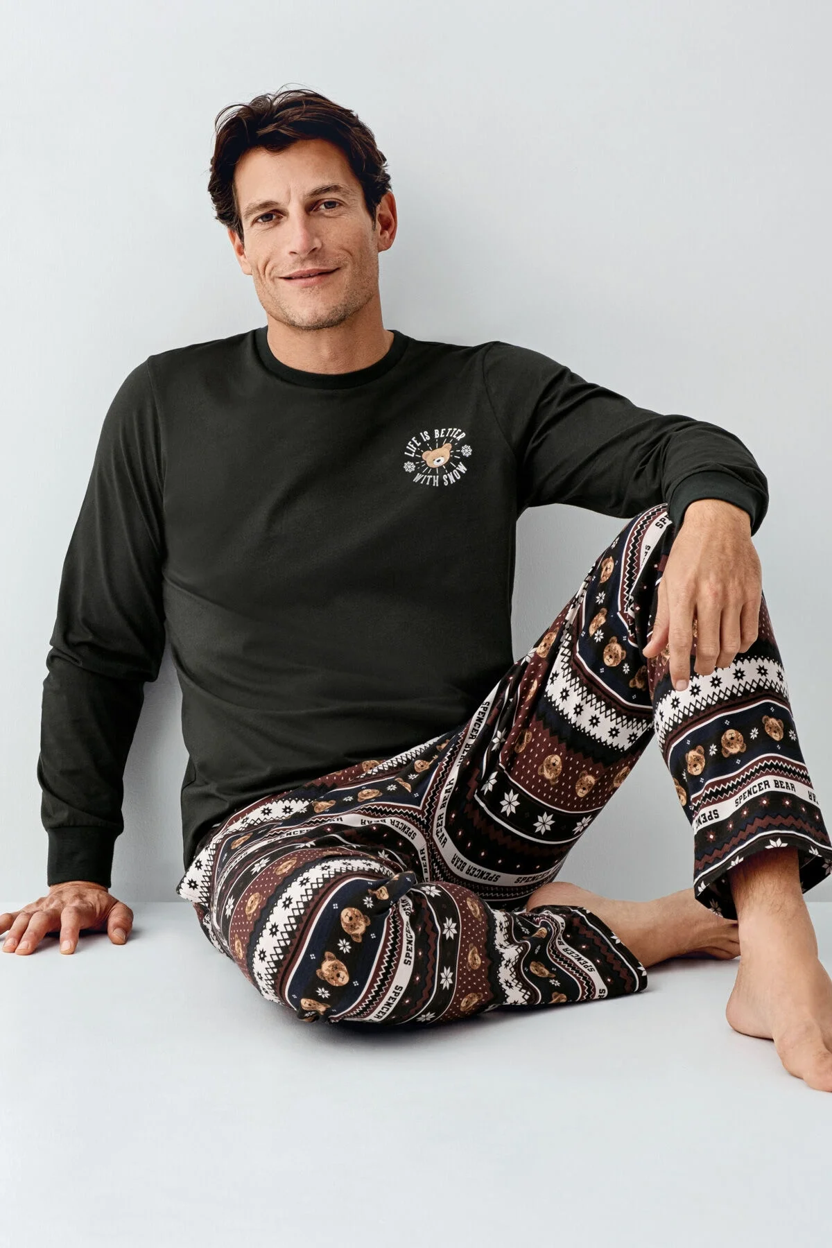 Arnetta Arnetta Erkek Antrasit Pijama Takımı Pijama Takımı Toptan