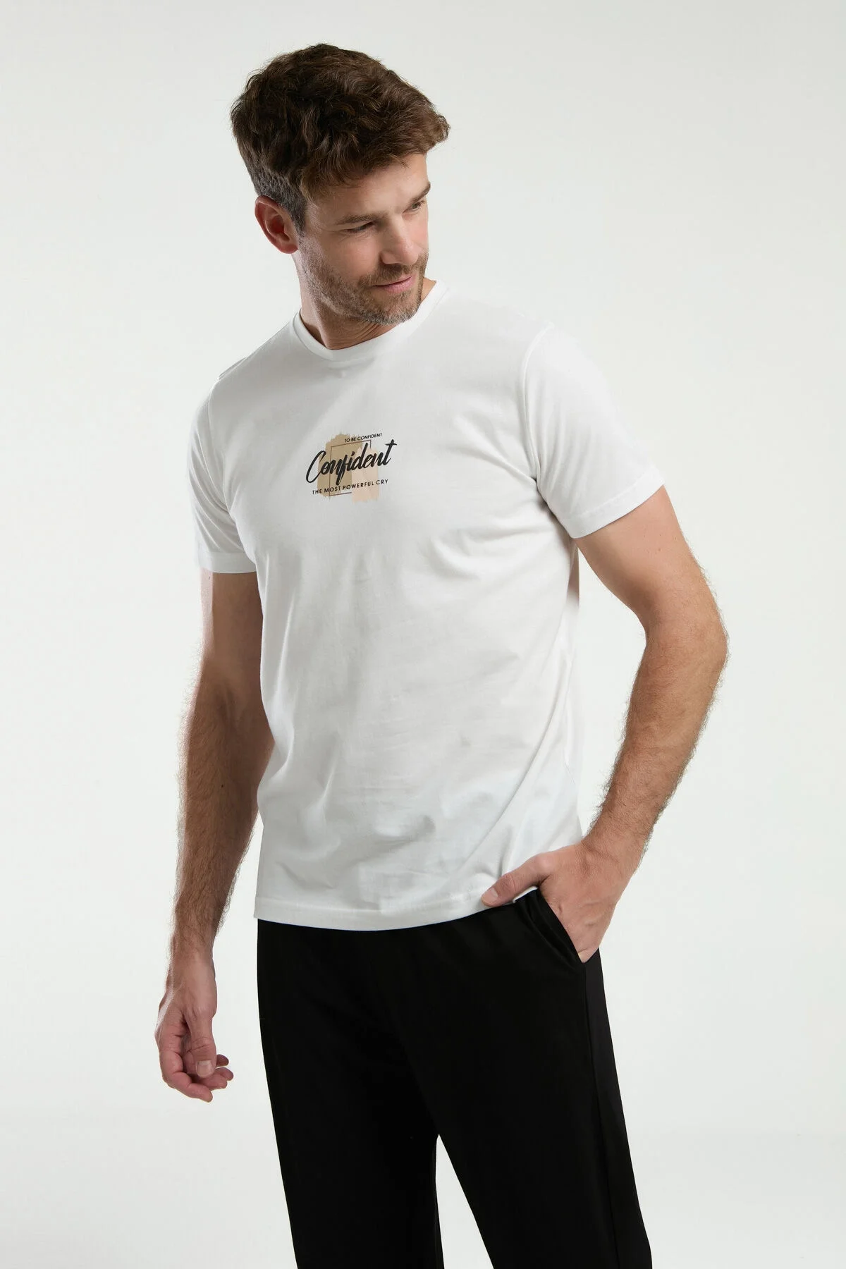 Arnetta Arnetta Erkek Beyaz Pijama Takımı Pijama Takımı Toptan