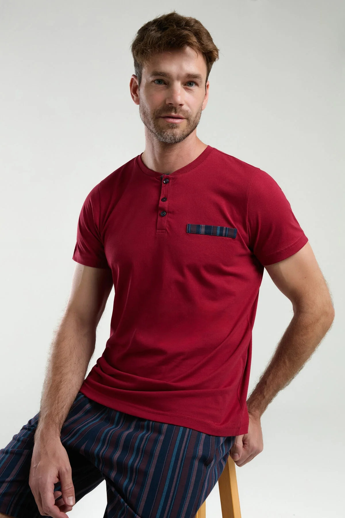 Arnetta Arnetta Erkek Bordo Pijama Takımı Pijama Takımı Toptan