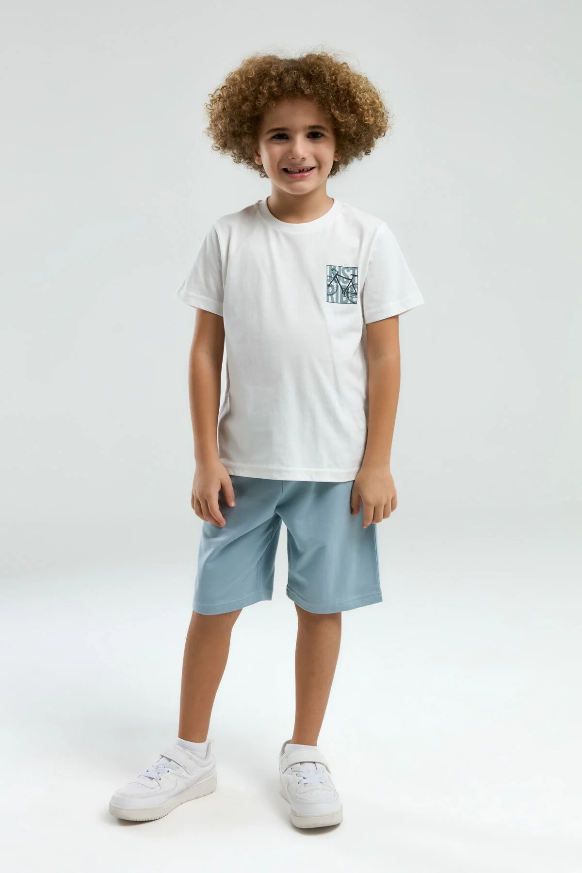 Arnetta Arnetta Erkek Çocuk Beyaz Bermuda Takım Bermuda Takım Toptan