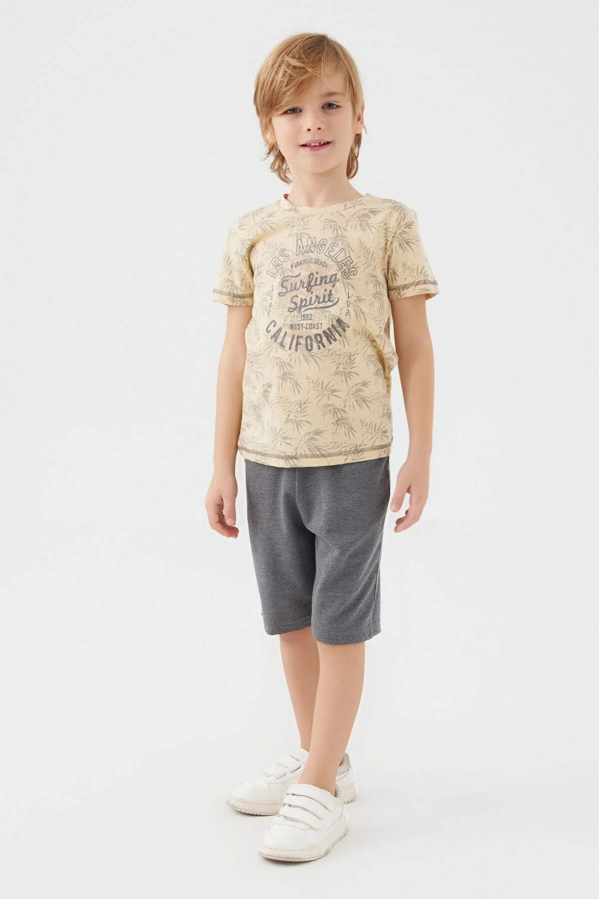 Arnetta Arnetta Erkek Çocuk Krem Bermuda Takım Bermuda Takım Toptan