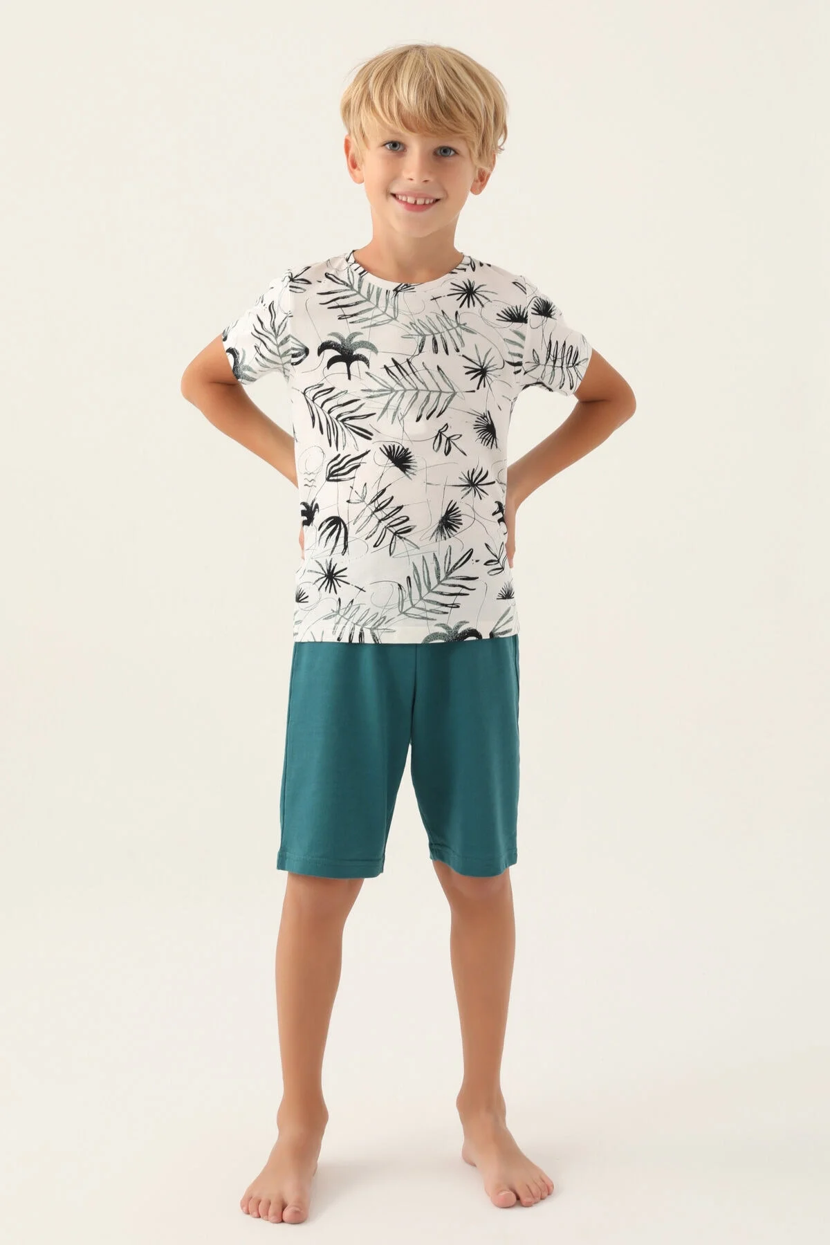 Arnetta Arnetta Erkek Çocuk Krem Bermuda Takım Bermuda Takım Toptan