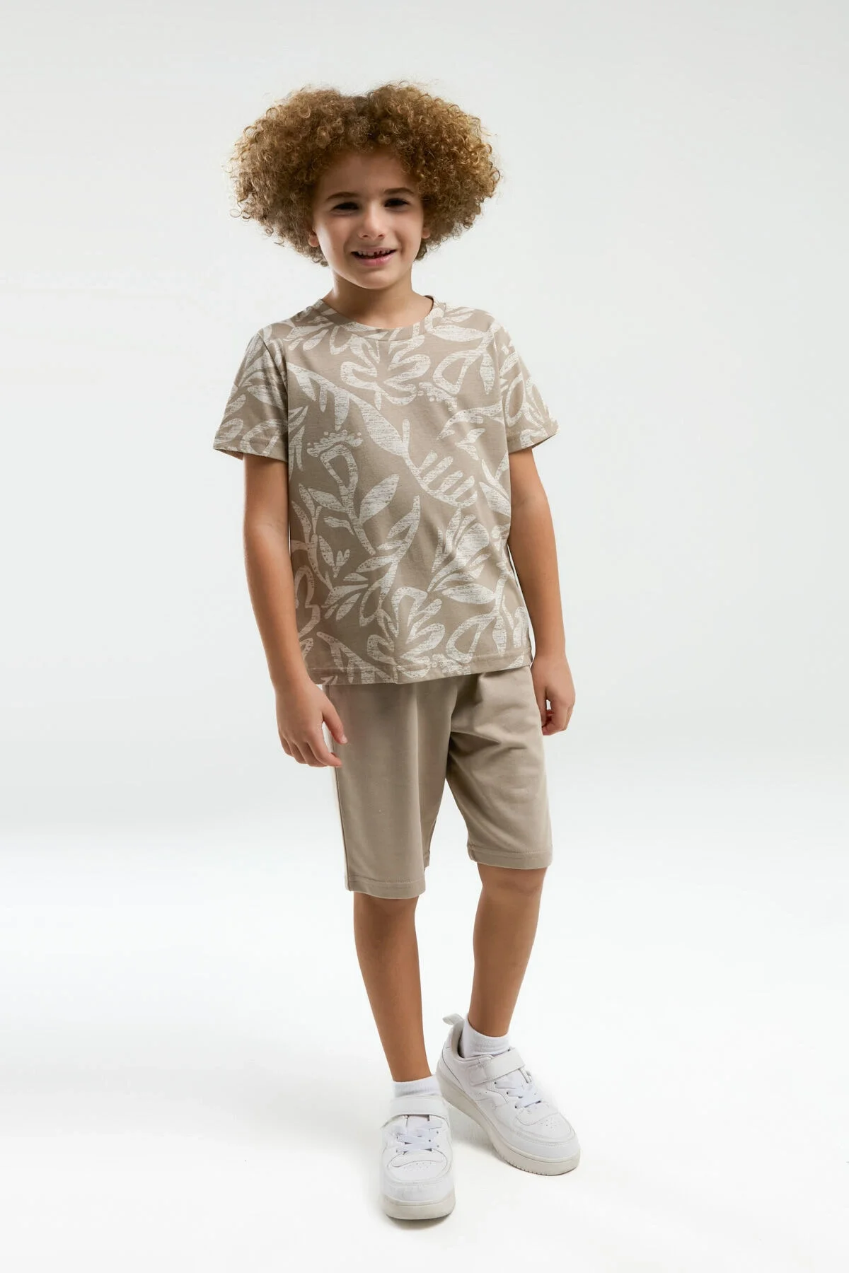 Arnetta Arnetta Erkek Çocuk Krem Bermuda Takım Bermuda Takım Toptan