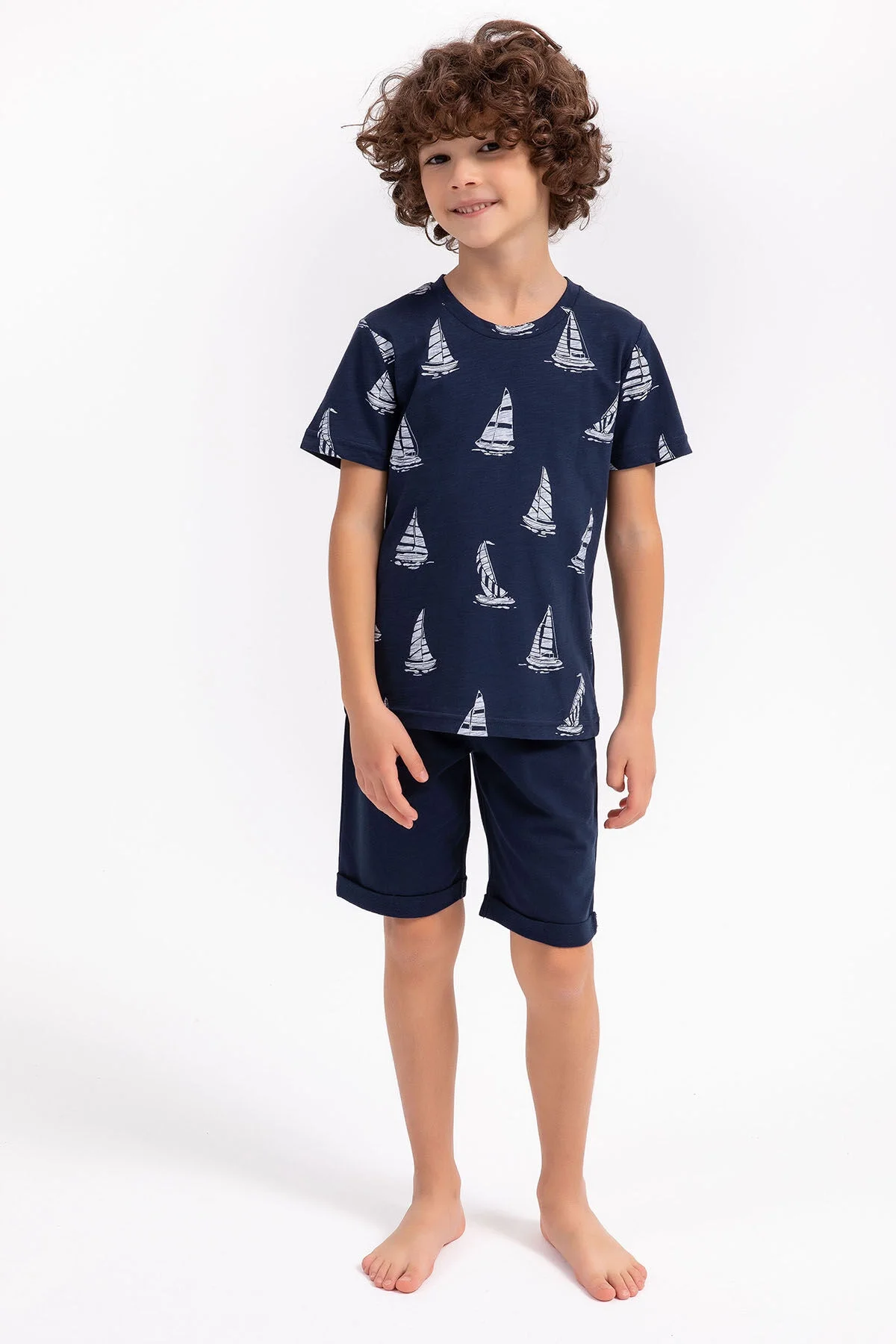 Arnetta Arnetta Erkek Çocuk Lacivert Bermuda Takım Bermuda Takım Toptan