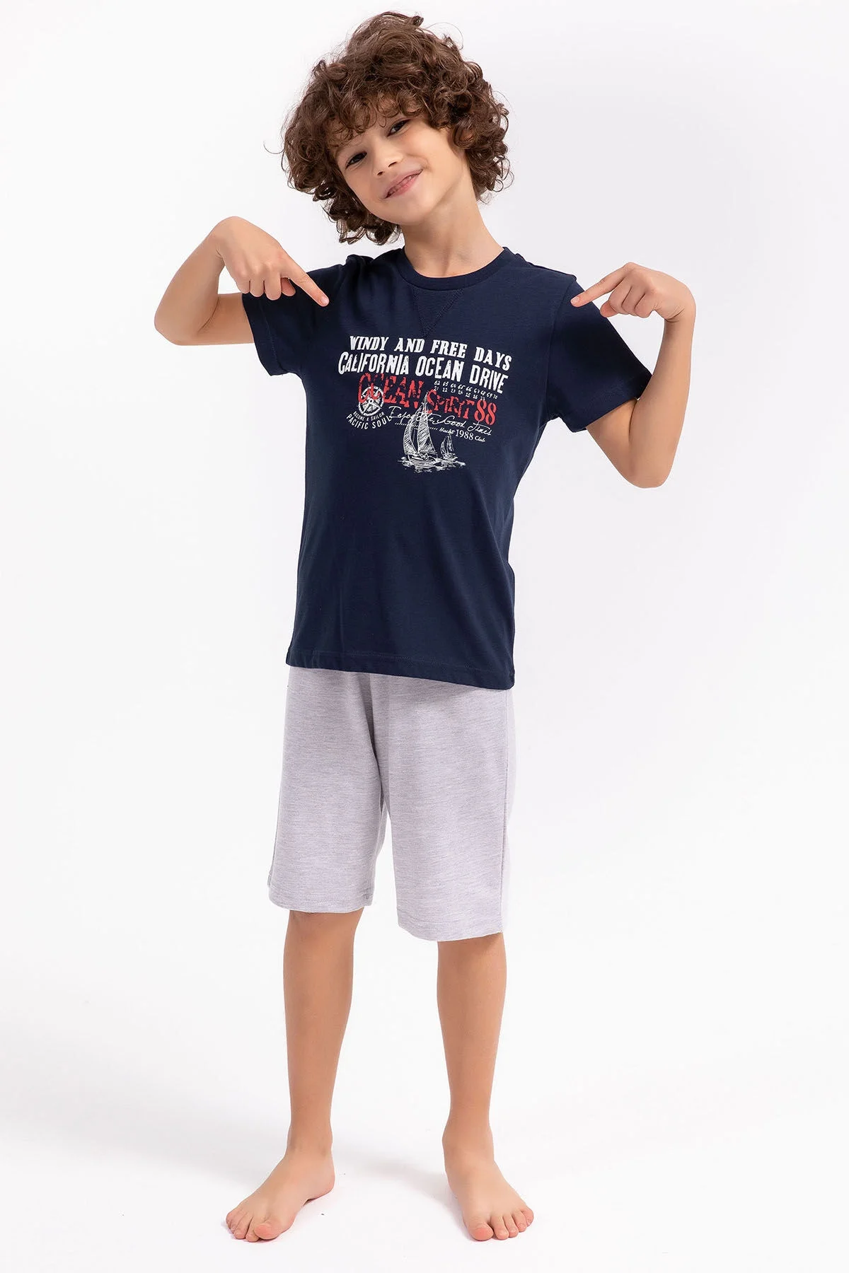 Arnetta Arnetta Erkek Çocuk Lacivert Bermuda Takım Bermuda Takım Toptan