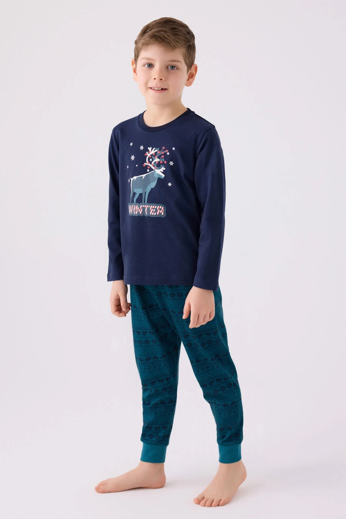 Arnetta Arnetta Erkek Çocuk Lacivert Pijama Takımı Pijama Takımı Toptan