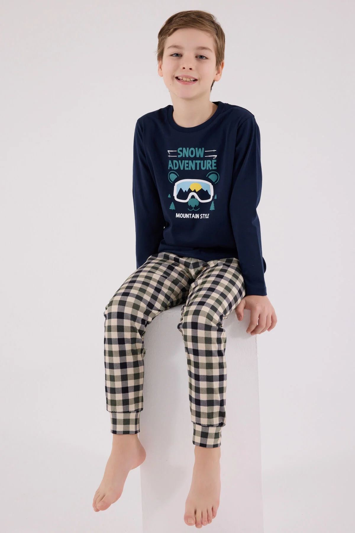 Arnetta Arnetta Erkek Çocuk Lacivert Pijama Takımı Pijama Takımı Toptan