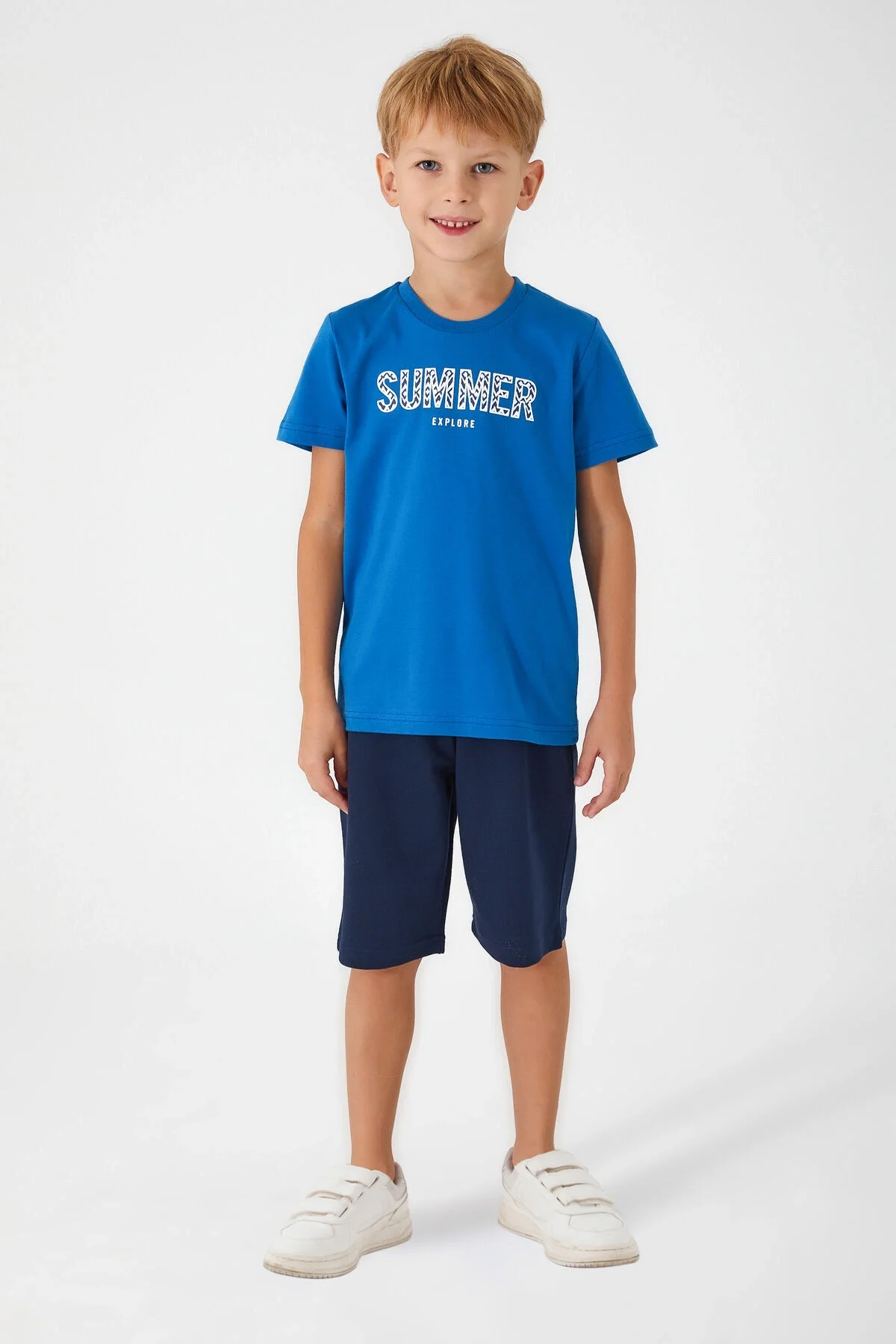 Arnetta Arnetta Erkek Çocuk Mavi Bermuda Takım Bermuda Takım Toptan