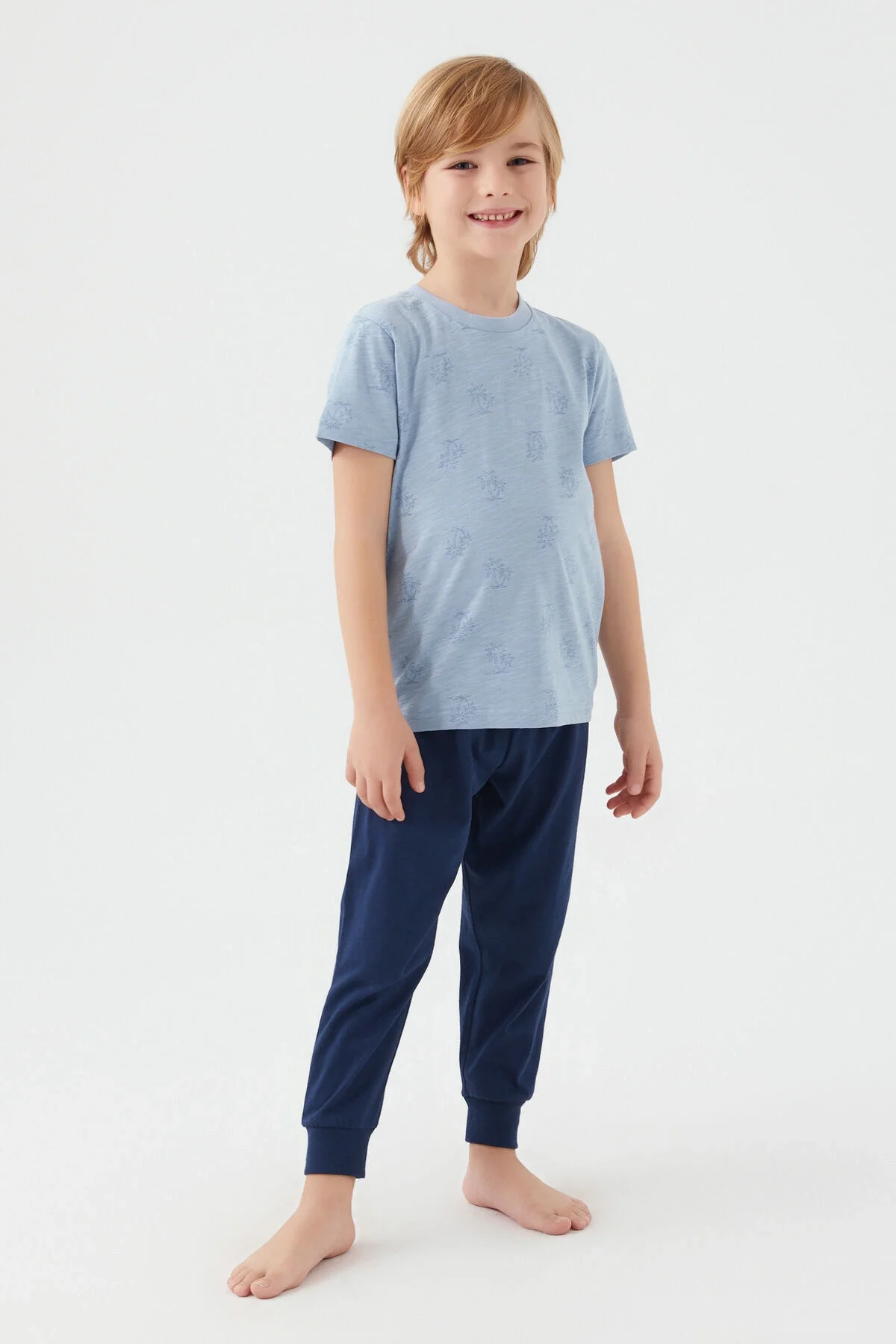 Arnetta Arnetta Erkek Çocuk Mavi Pijama Takımı Pijama Takımı Toptan
