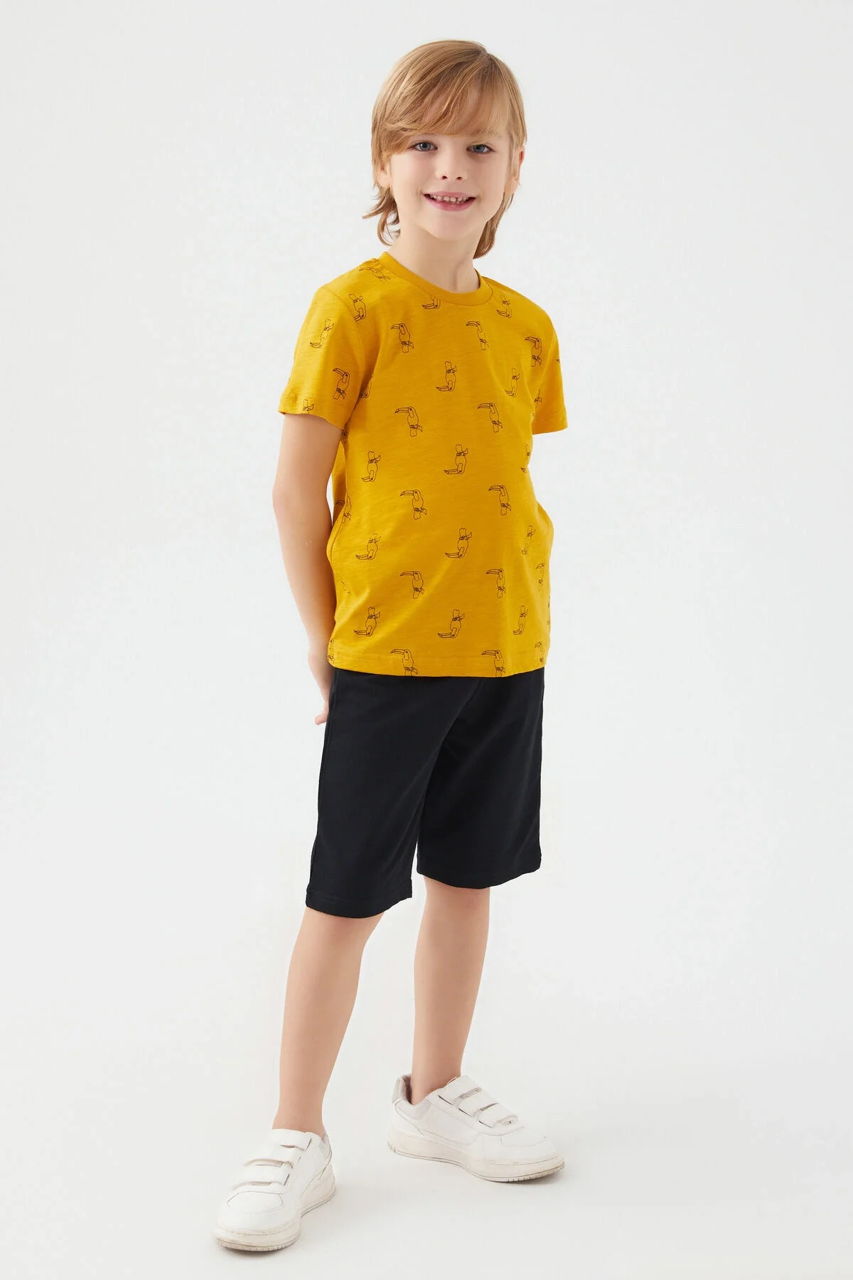 Arnetta Arnetta Erkek Çocuk Sarı Bermuda Takım Bermuda Takım Toptan