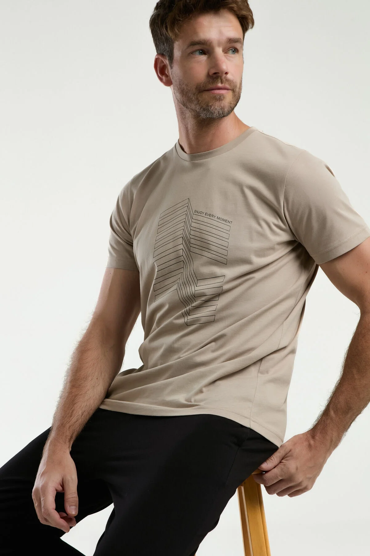 Arnetta Arnetta Erkek Krem Pijama Takımı Pijama Takımı Toptan