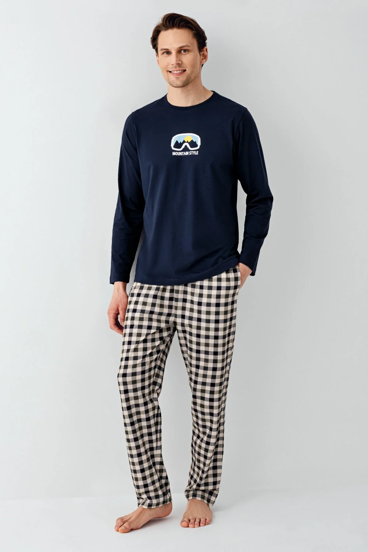 Arnetta Arnetta Erkek Lacivert Pijama Takımı Pijama Takımı Toptan