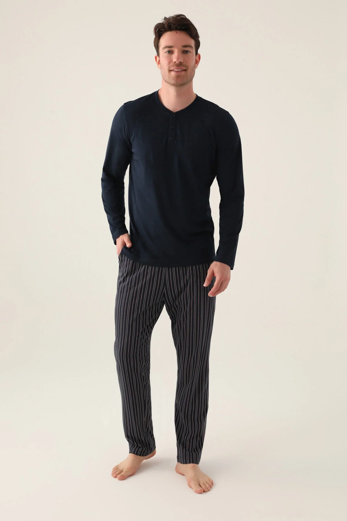 Arnetta Arnetta Erkek Mavi Pijama Takımı Pijama Takımı Toptan