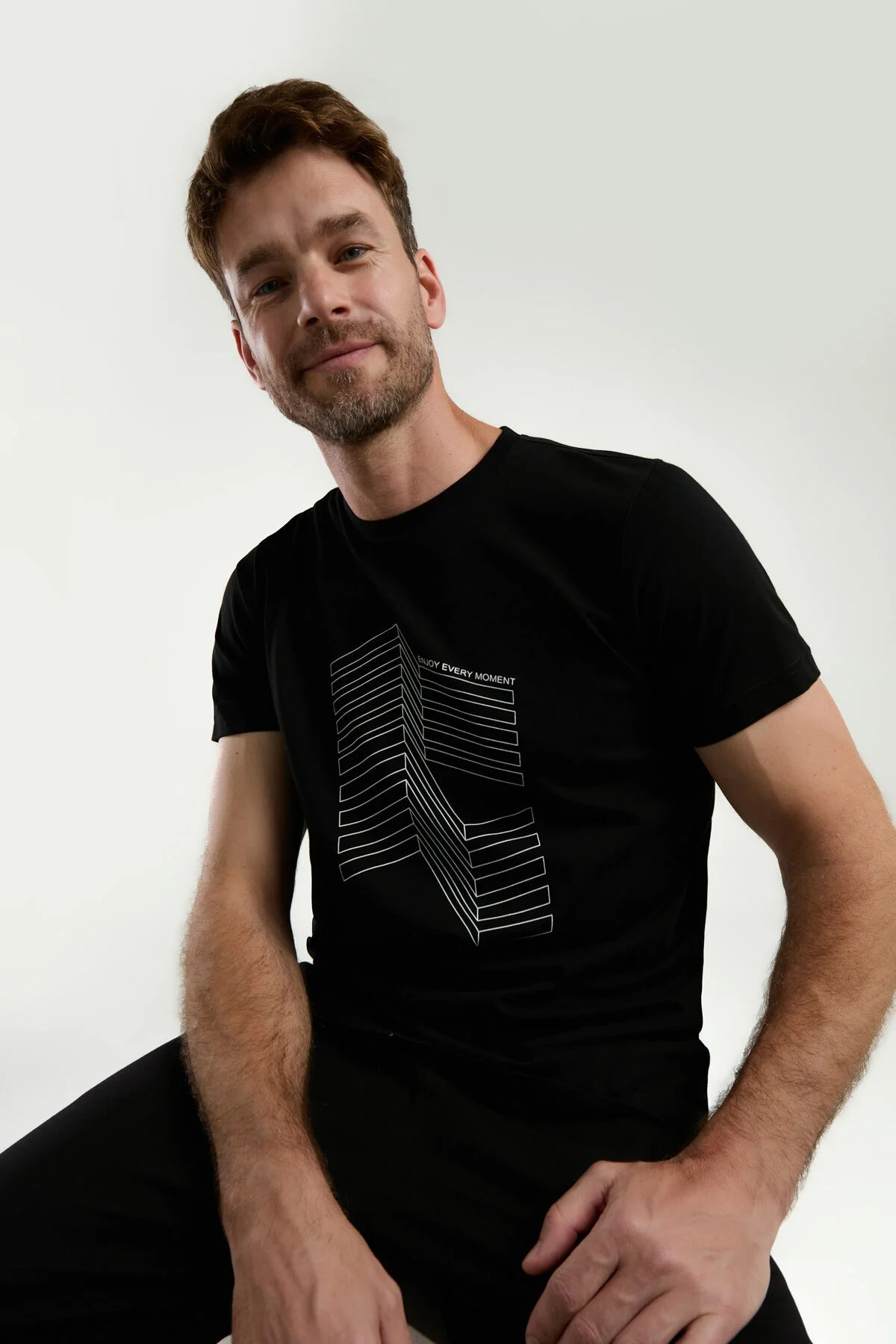 Arnetta Arnetta Erkek Siyah Pijama Takımı Pijama Takımı Toptan