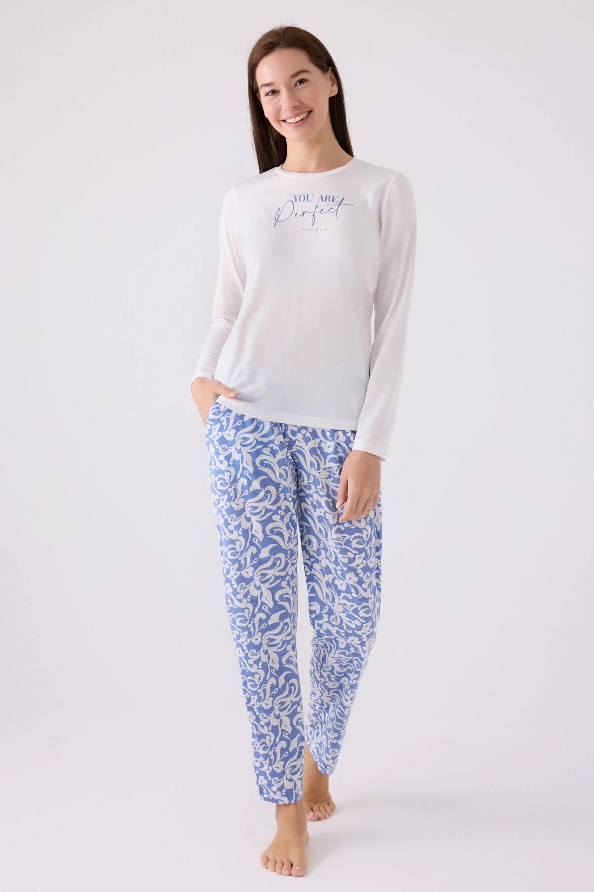 Arnetta Arnetta Kadın Beyaz Pijama Takımı Pijama Takımları Toptan