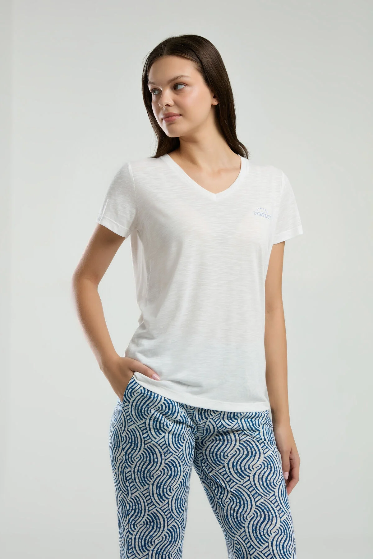 Arnetta Arnetta Kadın Beyaz Pijama Takımı Pijama Takımları Toptan