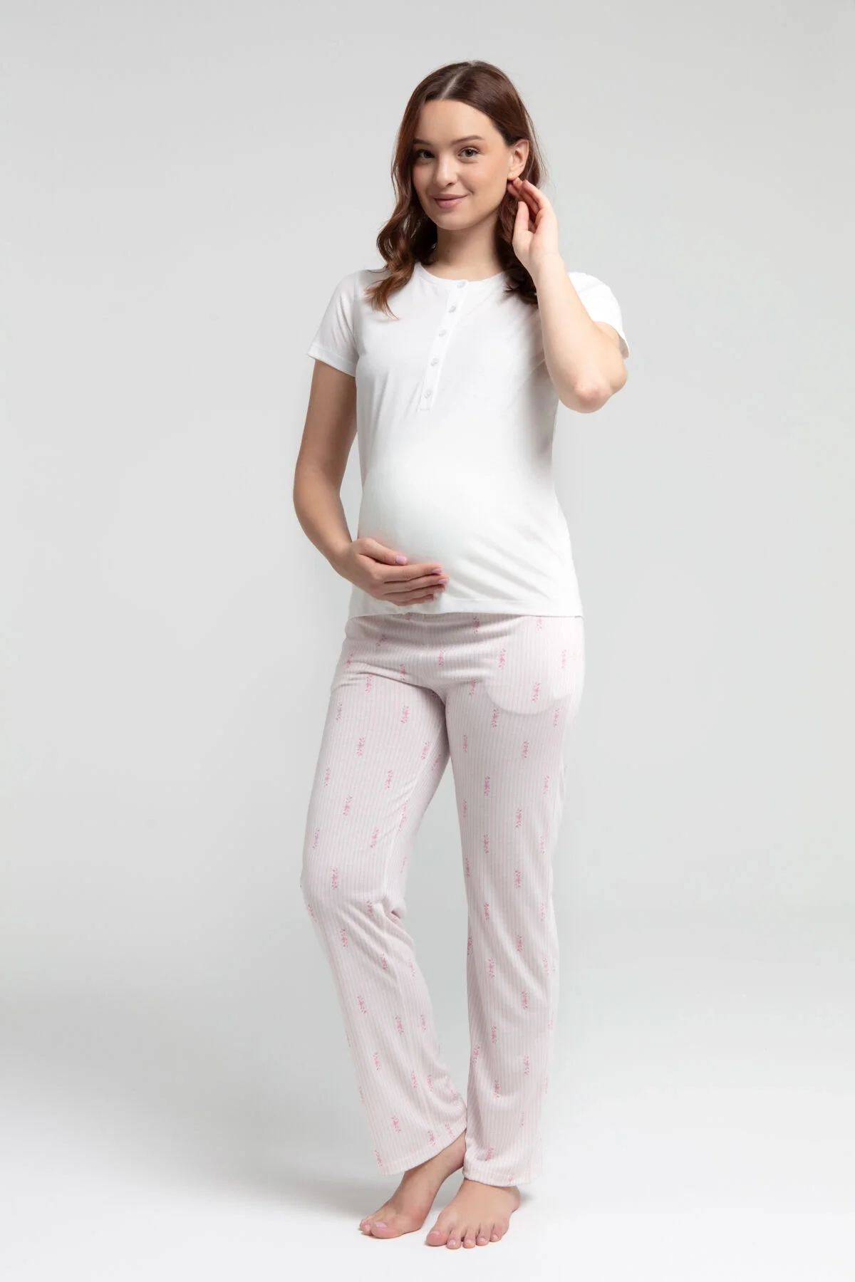 Arnetta Arnetta Kadın Beyaz Pijama Takımı Pijama Takımları Toptan