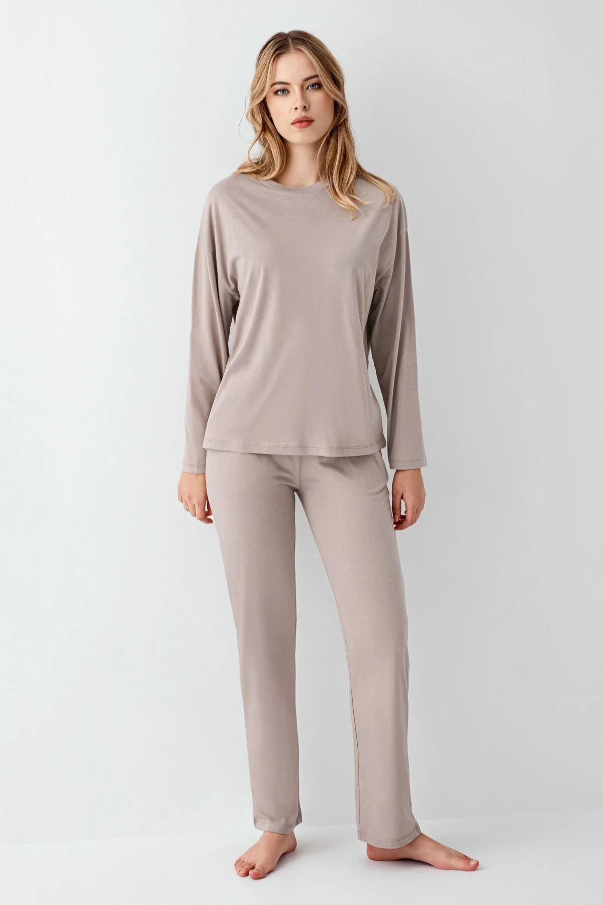 Arnetta Arnetta Kadın Kahverengi Pijama Takımı Pijama Takımları Toptan