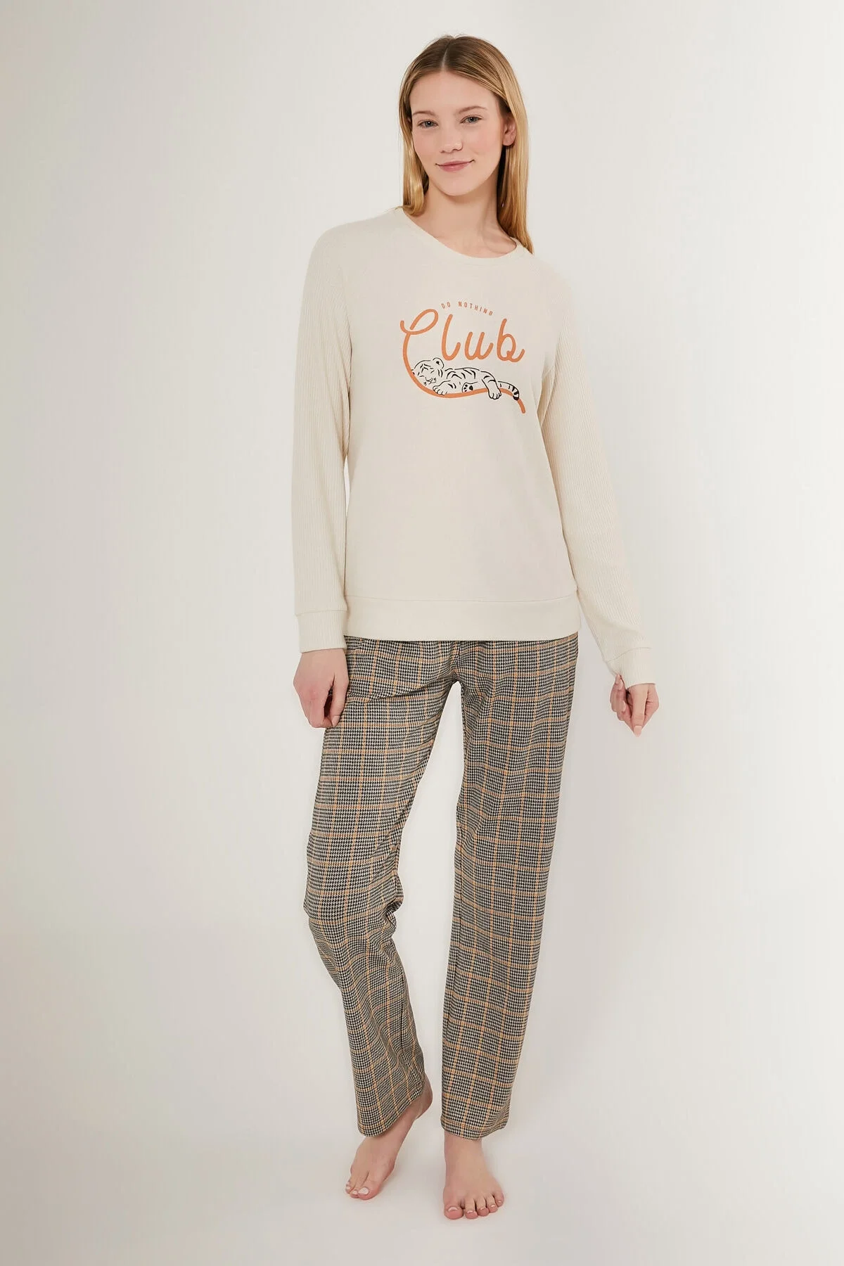 Arnetta Arnetta Kadın Krem Pijama Takımı Pijama Takımları Toptan