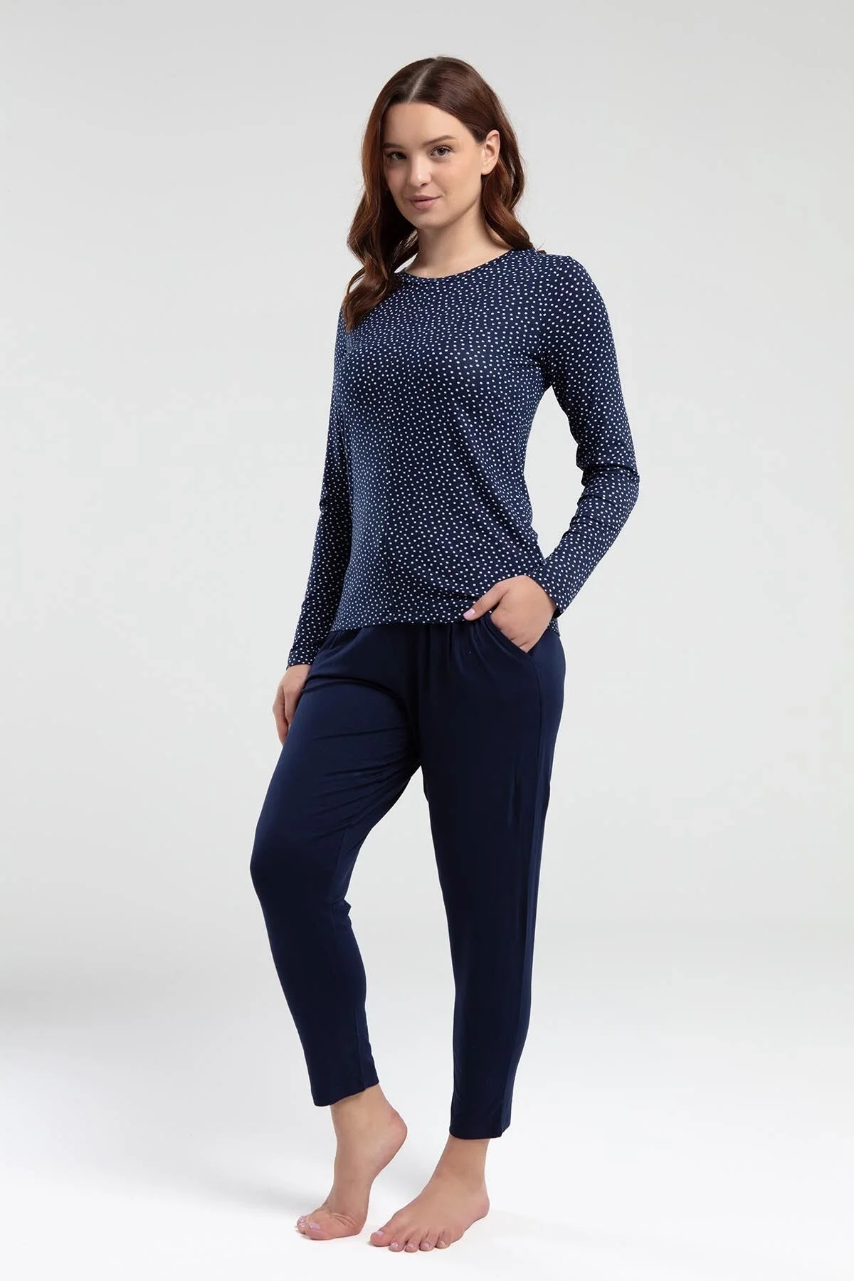 Arnetta Arnetta Kadın Lacivert Pijama Takımı Pijama Takımları Toptan