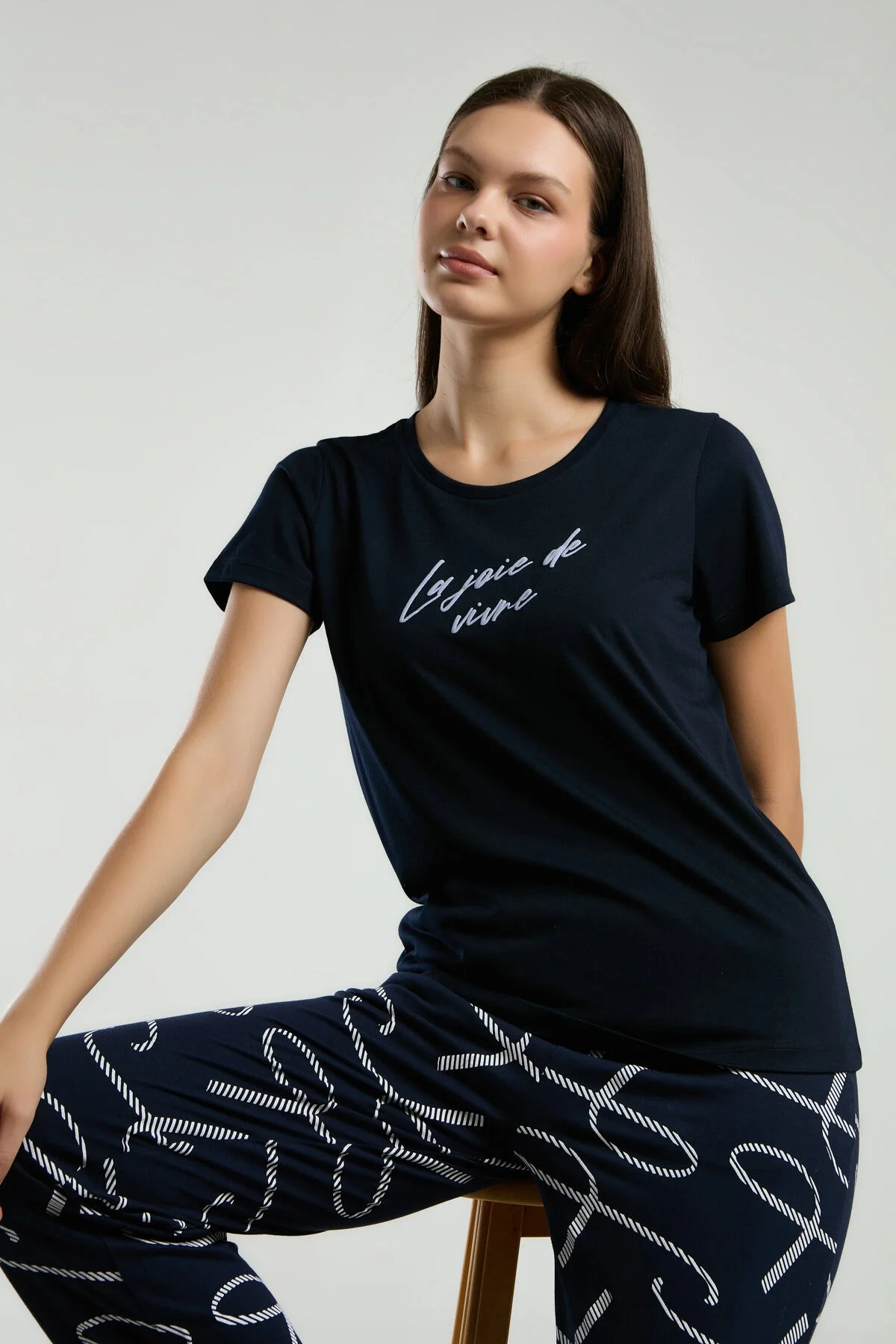 Arnetta Arnetta Kadın Lacivert Pijama Takımı Pijama Takımları Toptan