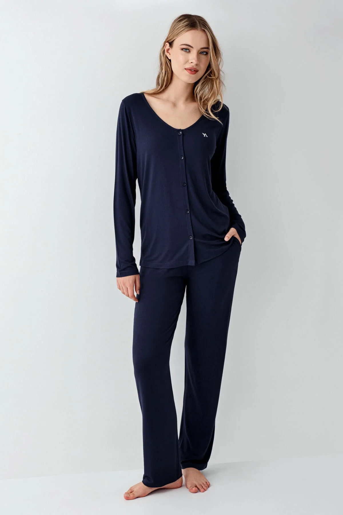 Arnetta Arnetta Kadın Lacivert Pijama Takımı Pijama Takımları Toptan