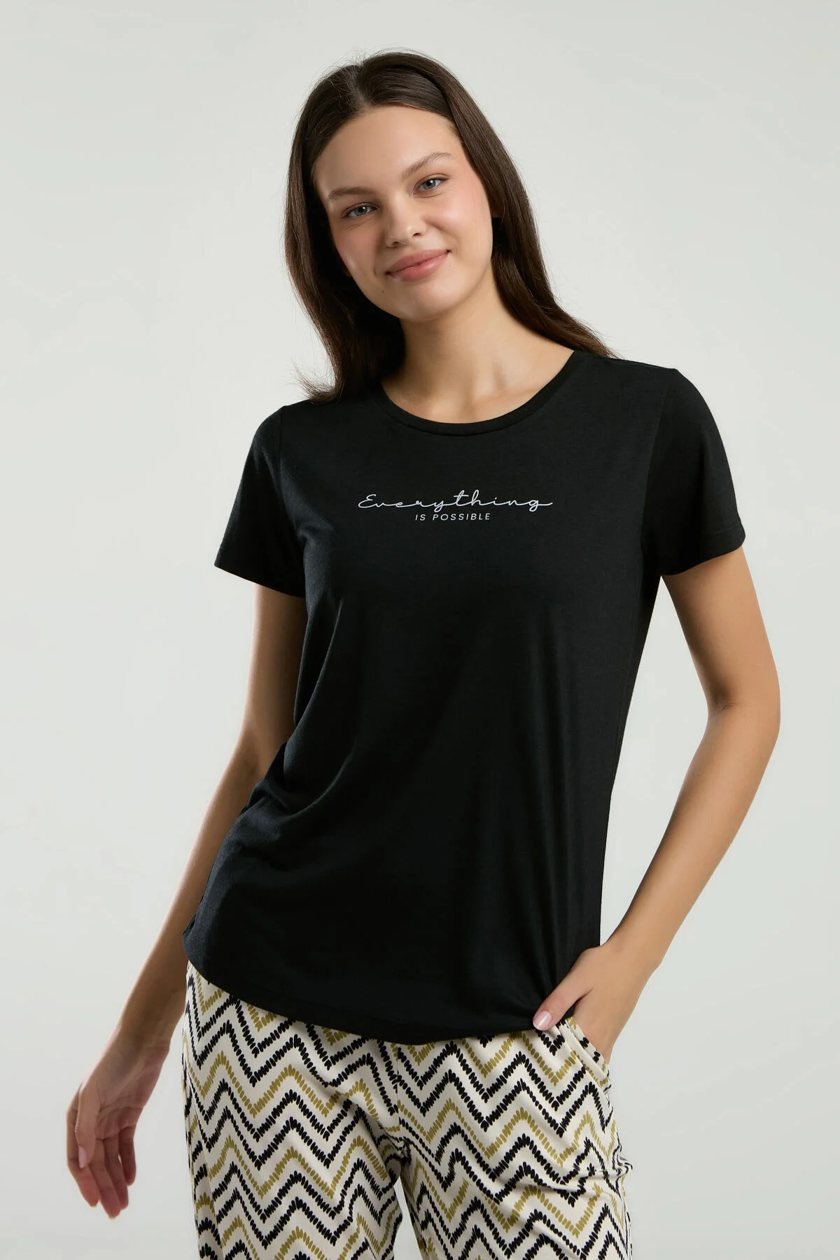 Arnetta Arnetta Kadın Siyah Pijama Takımı Pijama Takımları Toptan