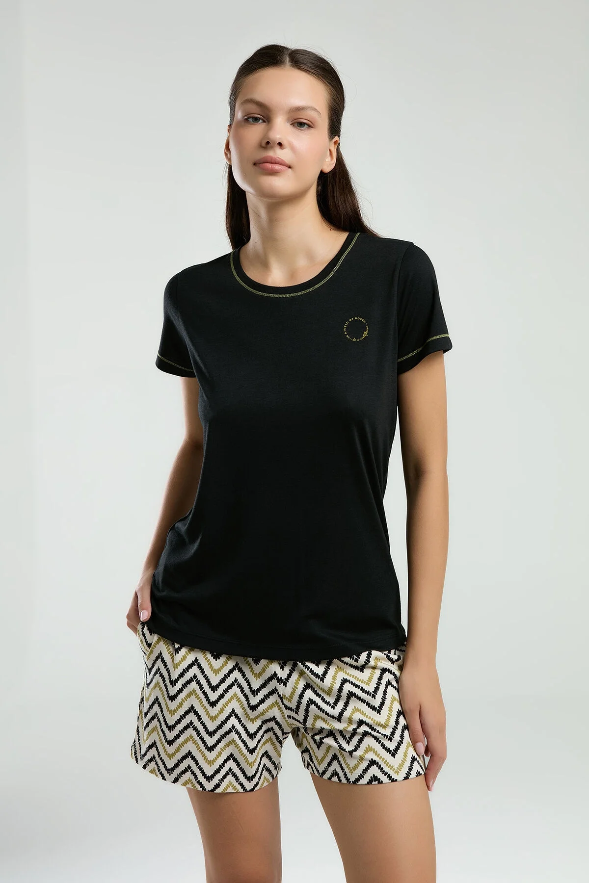 Arnetta Arnetta Kadın Siyah Şort Takım Şort Takım Toptan