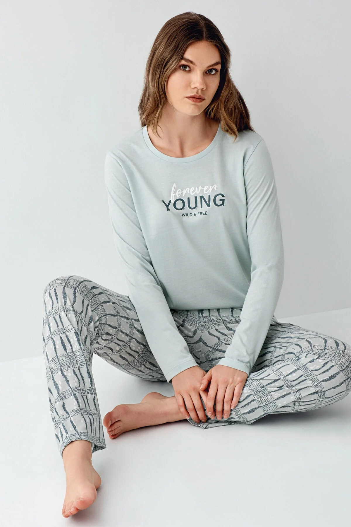 Arnetta Arnetta Kadın Yeşil Pijama Takımı Pijama Takımları Toptan