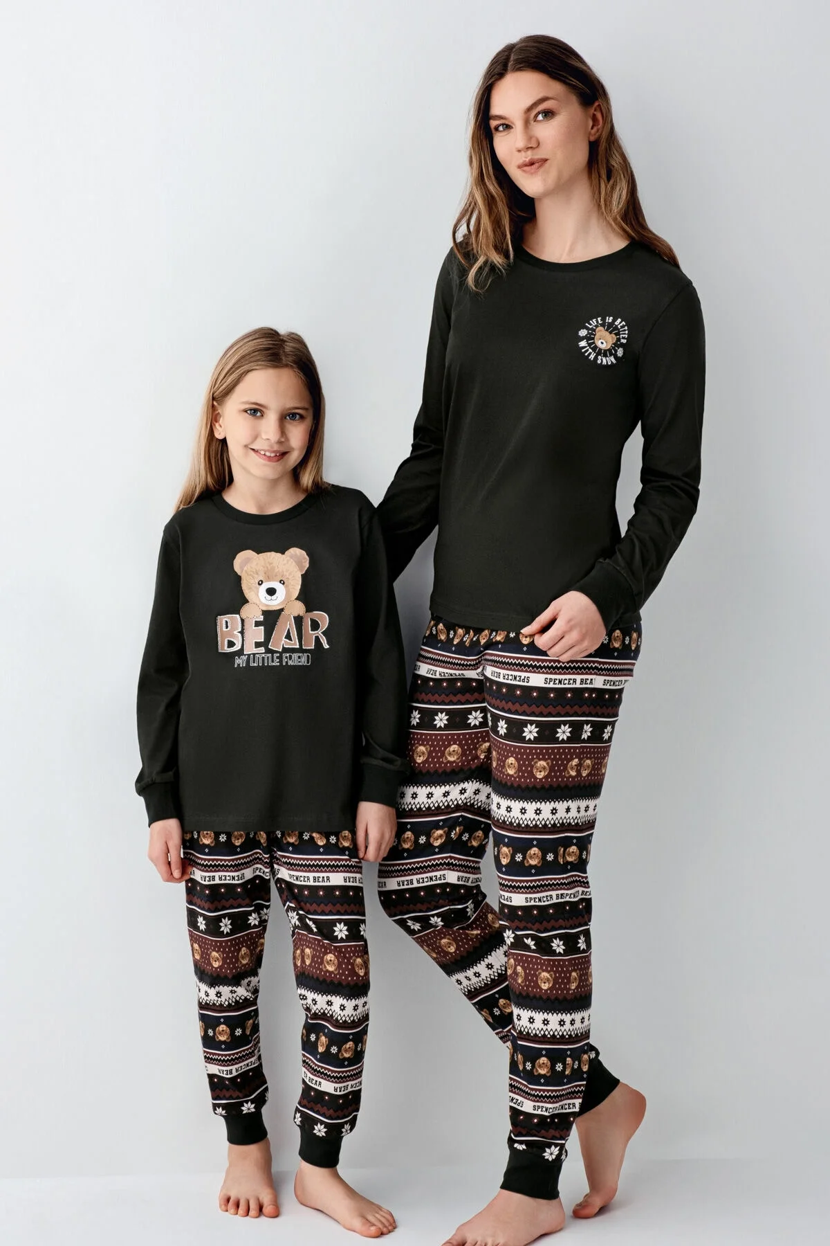 Arnetta Arnetta Kız Çocuk Antrasit Pijama Takımı Pijama Takımı Toptan
