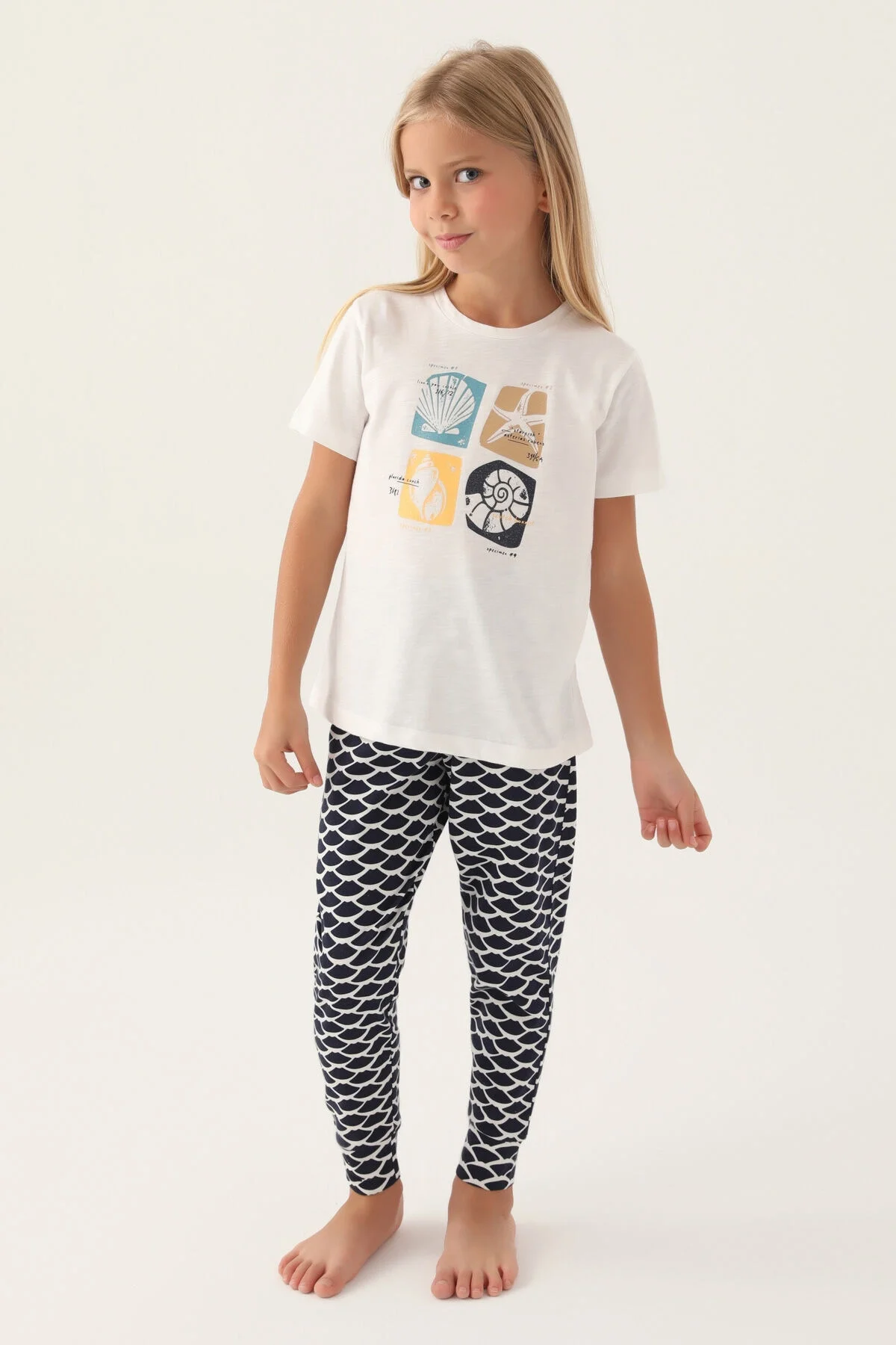 Arnetta Arnetta Kız Çocuk Beyaz Pijama Takımı Pijama Takımı Toptan