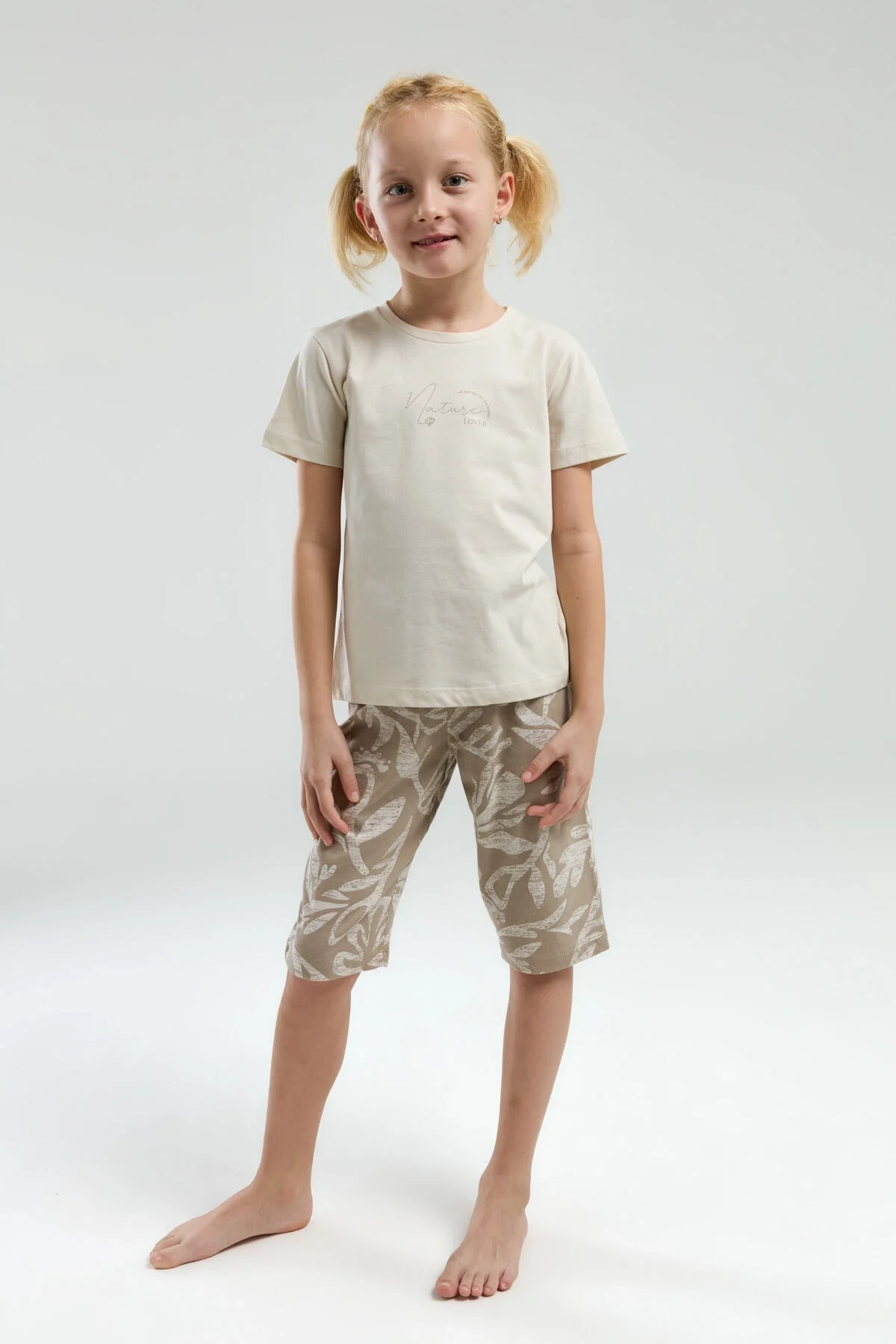 Arnetta Arnetta Kız Çocuk Krem Kapri Takımı Kapri Takımı Toptan