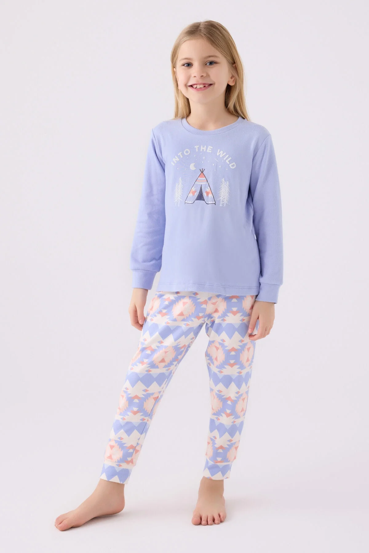 Arnetta Arnetta Kız Çocuk Mavi Pijama Takımı Pijama Takımı Toptan