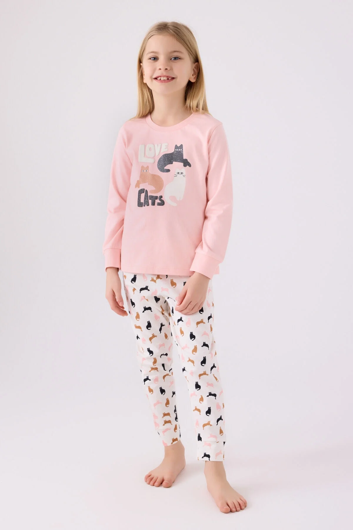 Arnetta Arnetta Kız Çocuk Pembe Pijama Takımı Pijama Takımı Toptan