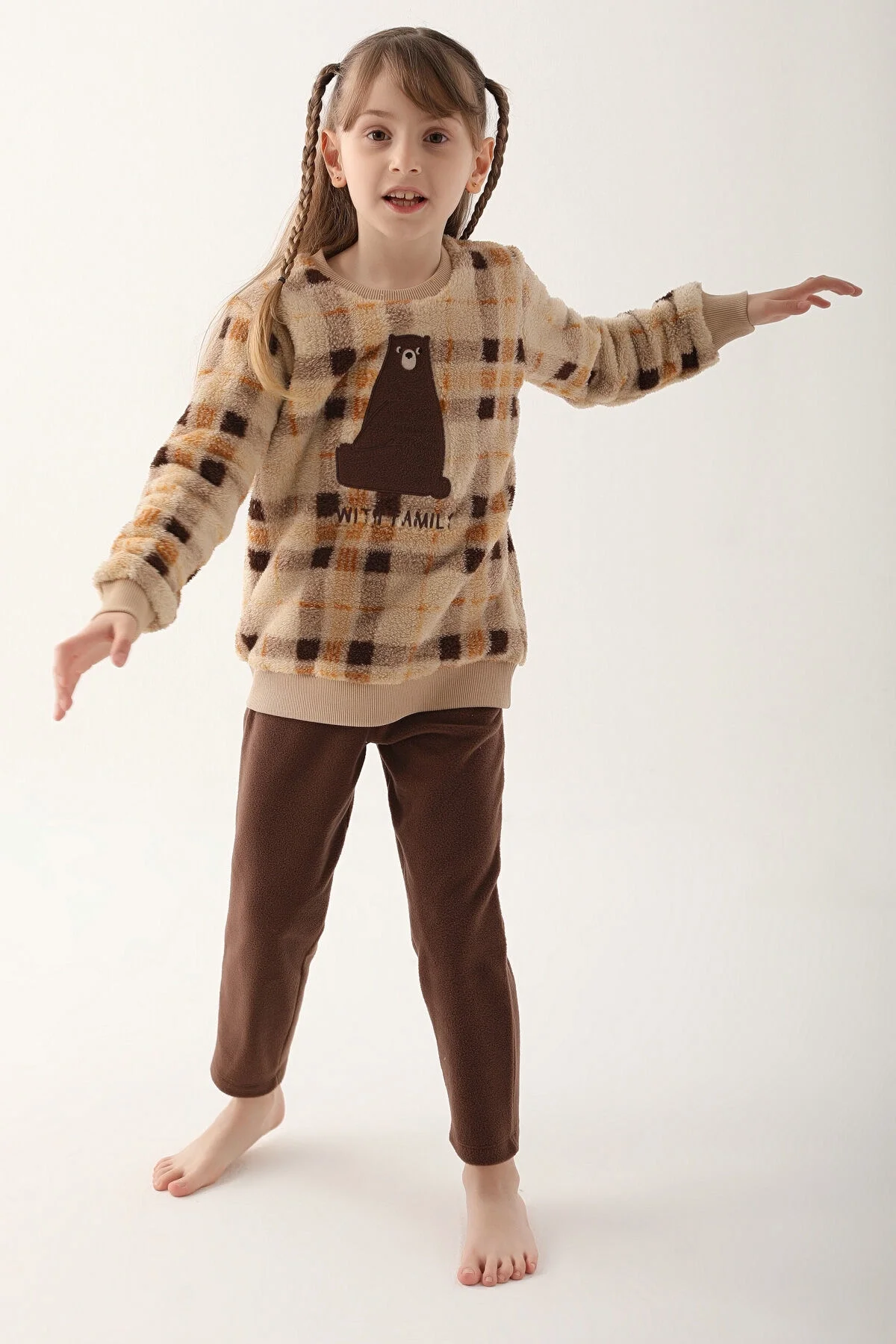 Arnetta Arnetta Kız Çocuk Siyah Pijama Takımı Pijama Takımı Toptan