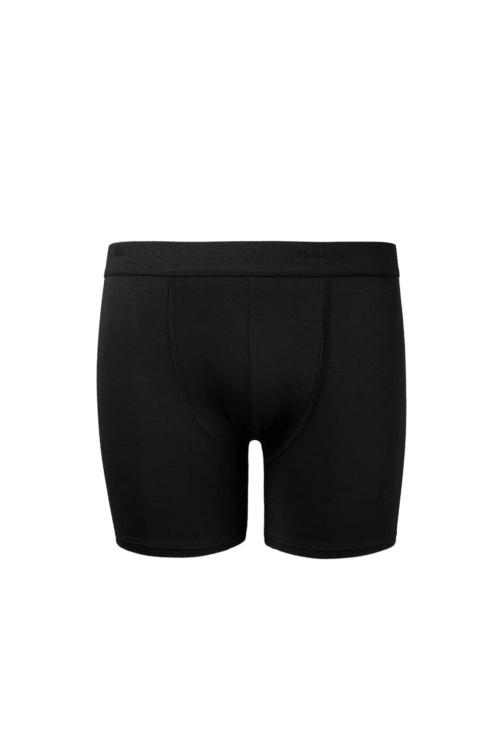 Koyu siyah pamuklu erkek boxer, 2'lilik set, kom markası, ön ve arka görünüm, temiz arka plan