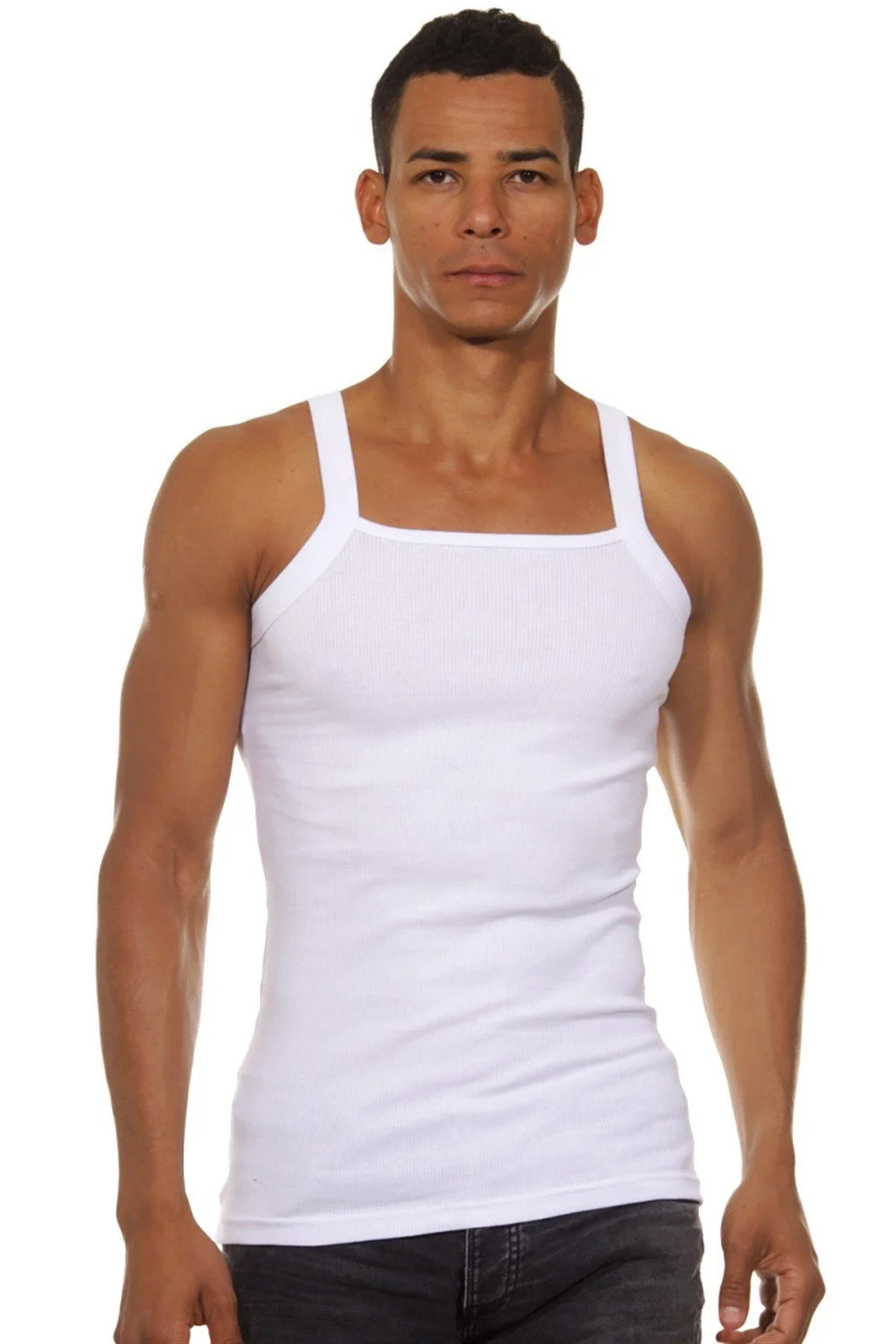 Darkzone Askılı Beyaz Erkek Atlet - DZN7101 Atlet Toptan