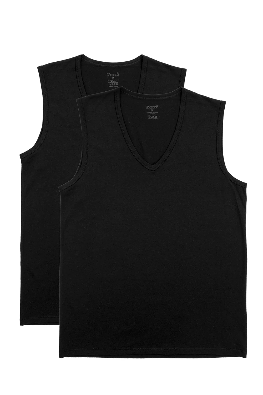 kom Barny V Yakalı Pamuk 2 li Erkek Atlet Atlet Toptan