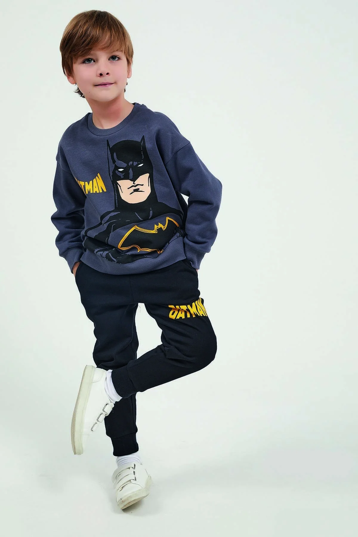 Arnetta Batman Erkek Çocuk Antrasit Eşofman Takımı Eşofman Takımı Toptan